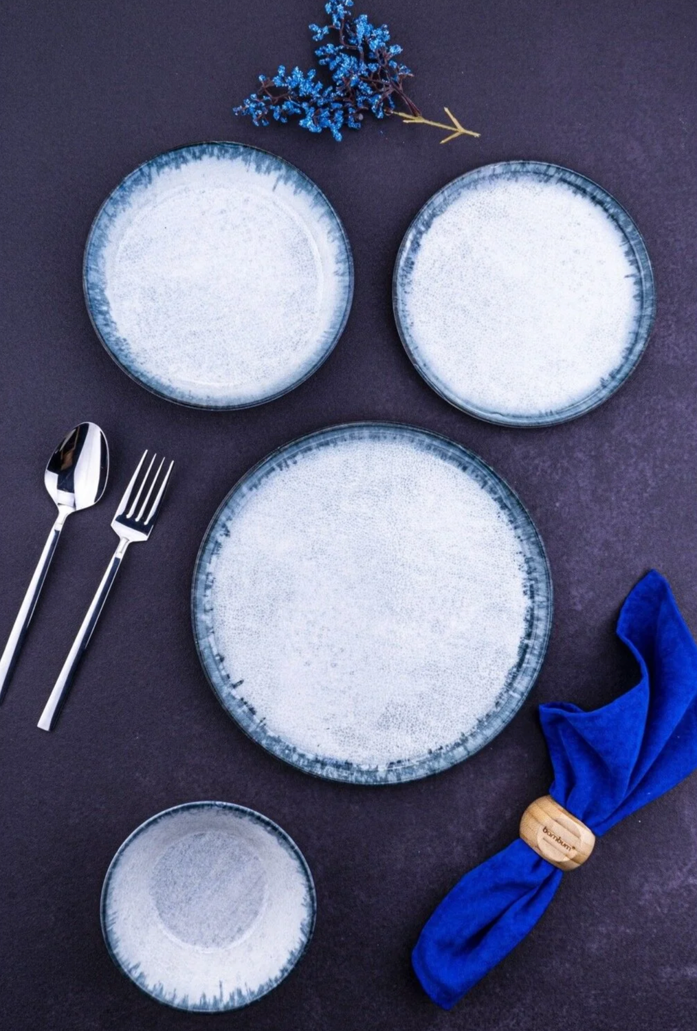 Bambum Lara 24 Pcs. 6 persons Porcelain Dinner Set Moon
