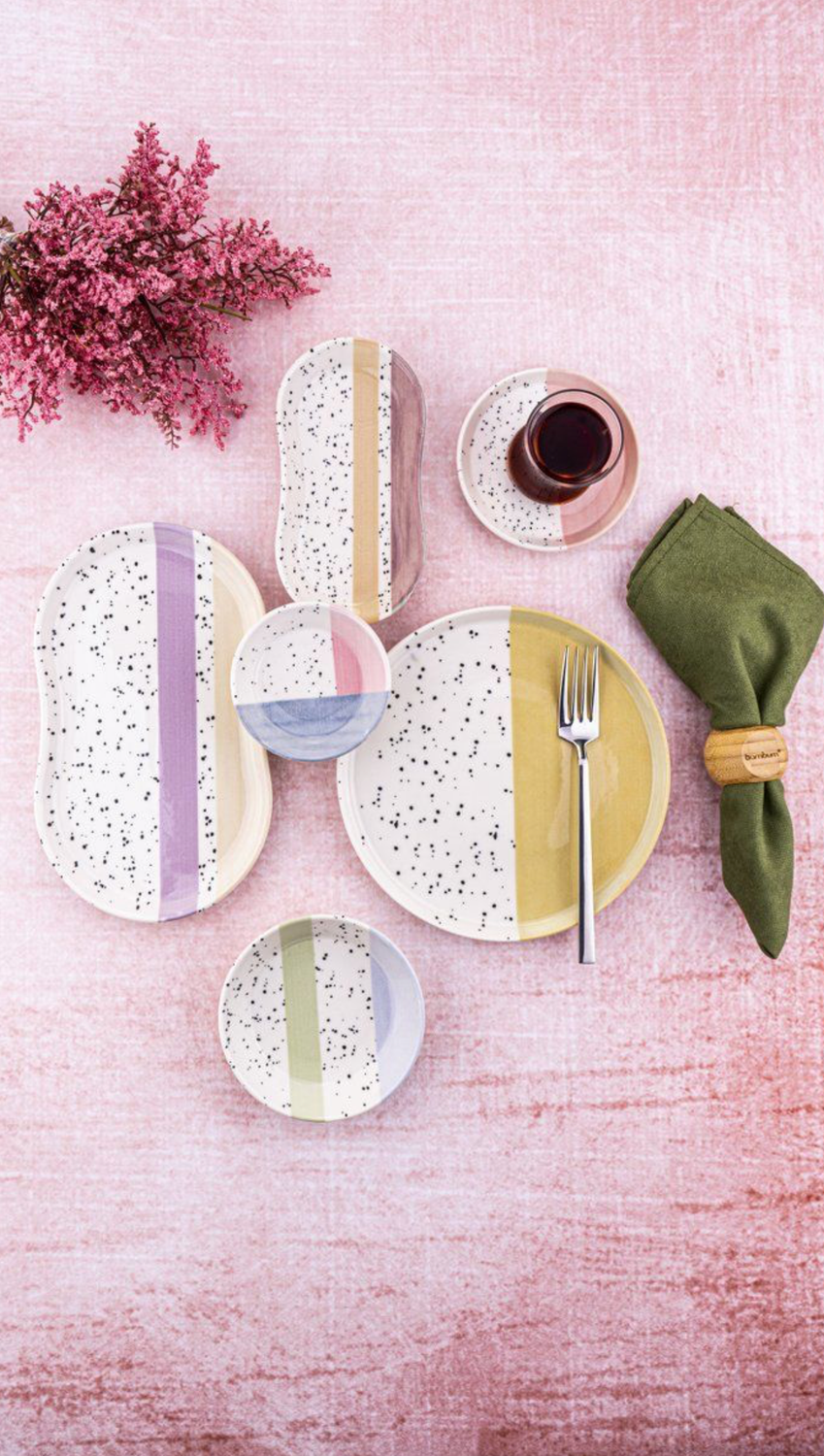 Bambum Lara 6 Persons 24 Pcs. Porcelain Dinner Set Rafael