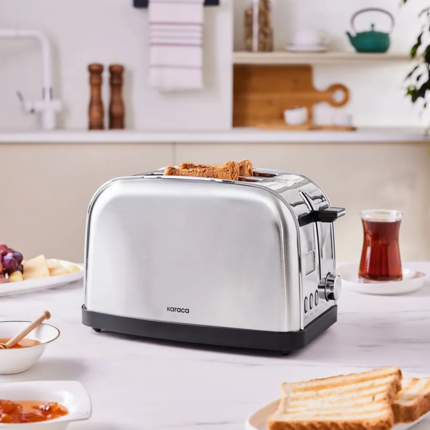 Karaca Inox Bread Toaster with Led Time Display