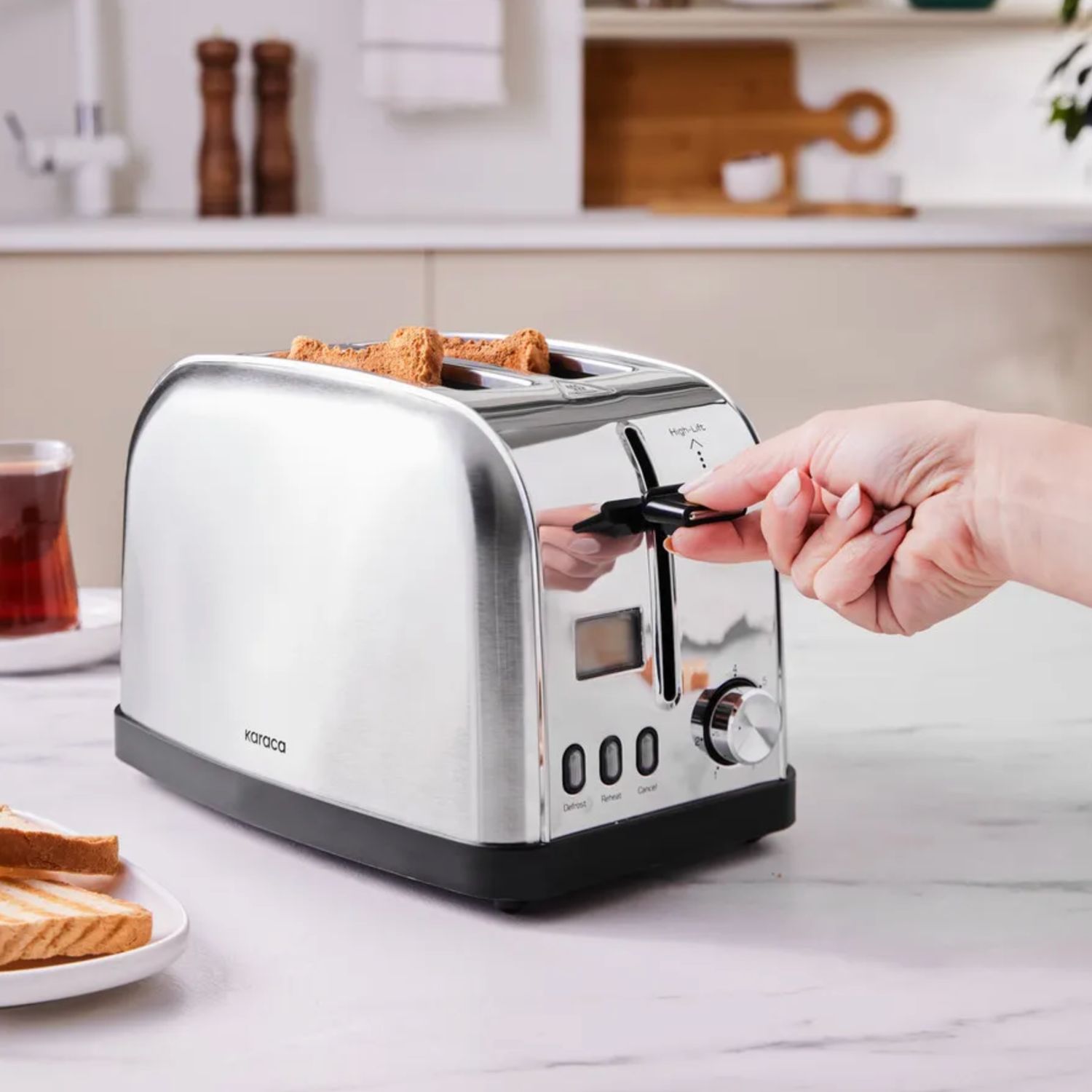 Karaca Inox Bread Toaster with Led Time Display