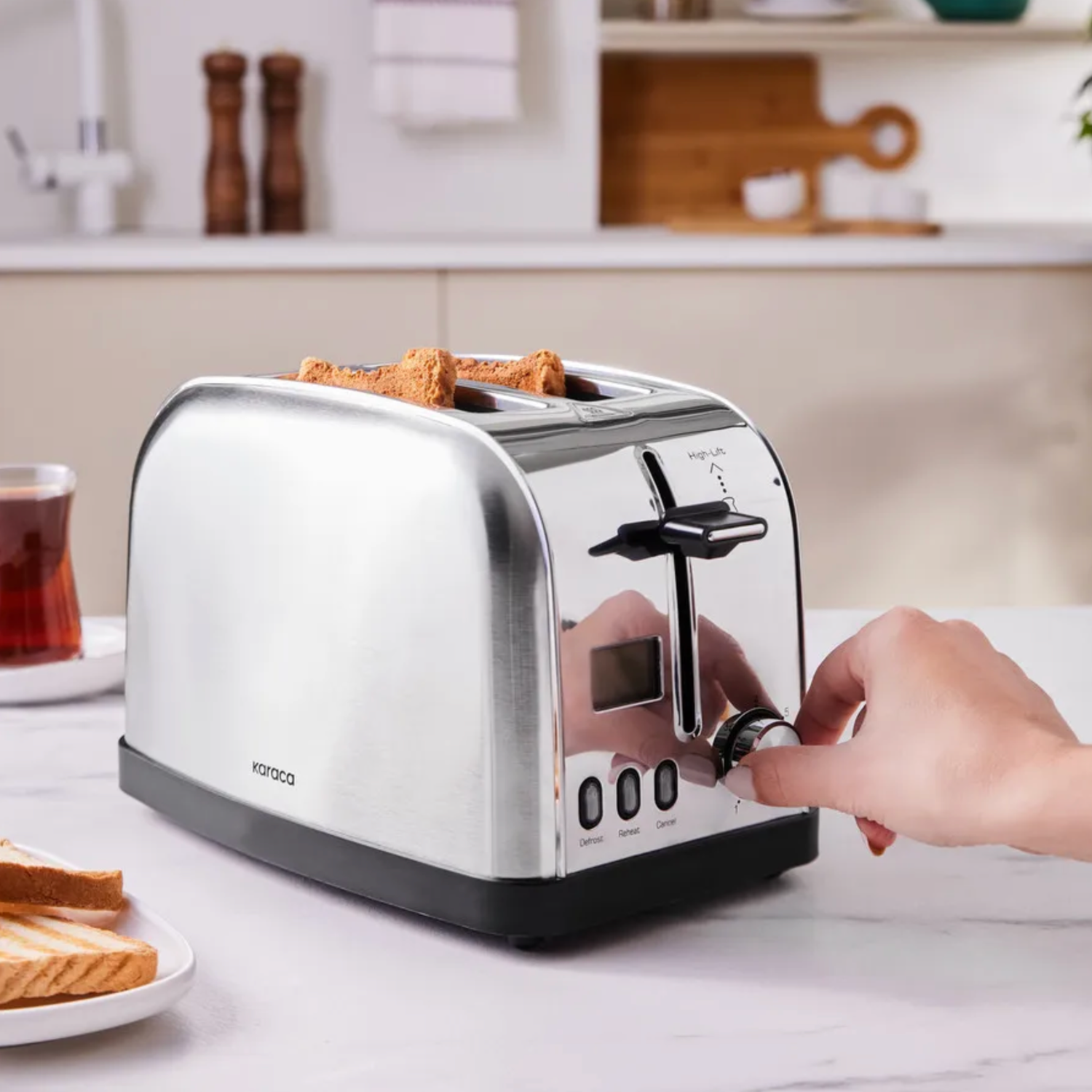 Karaca Inox Bread Toaster with Led Time Display