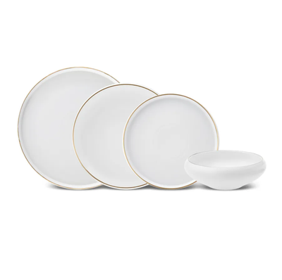 Karaca Streamline Sunset Gold 6 Person Dinnerware Set, 24 Piece