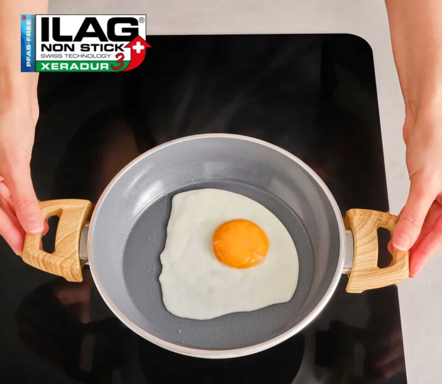 Karaca Swiss Crystal 20 cm Induction Deep Frying Pan, Creamy