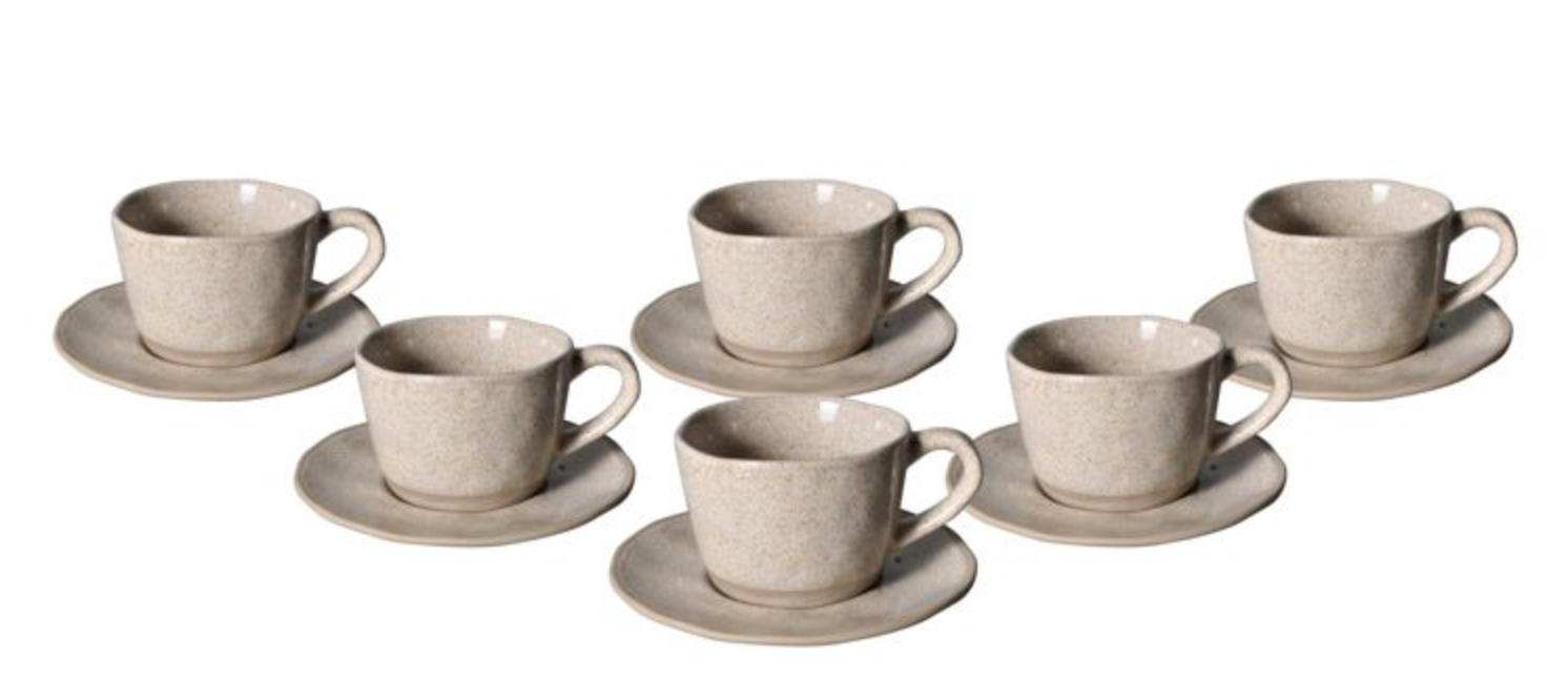 Bricard Porcelain Albi Espresso Set | light gray 12-Piece