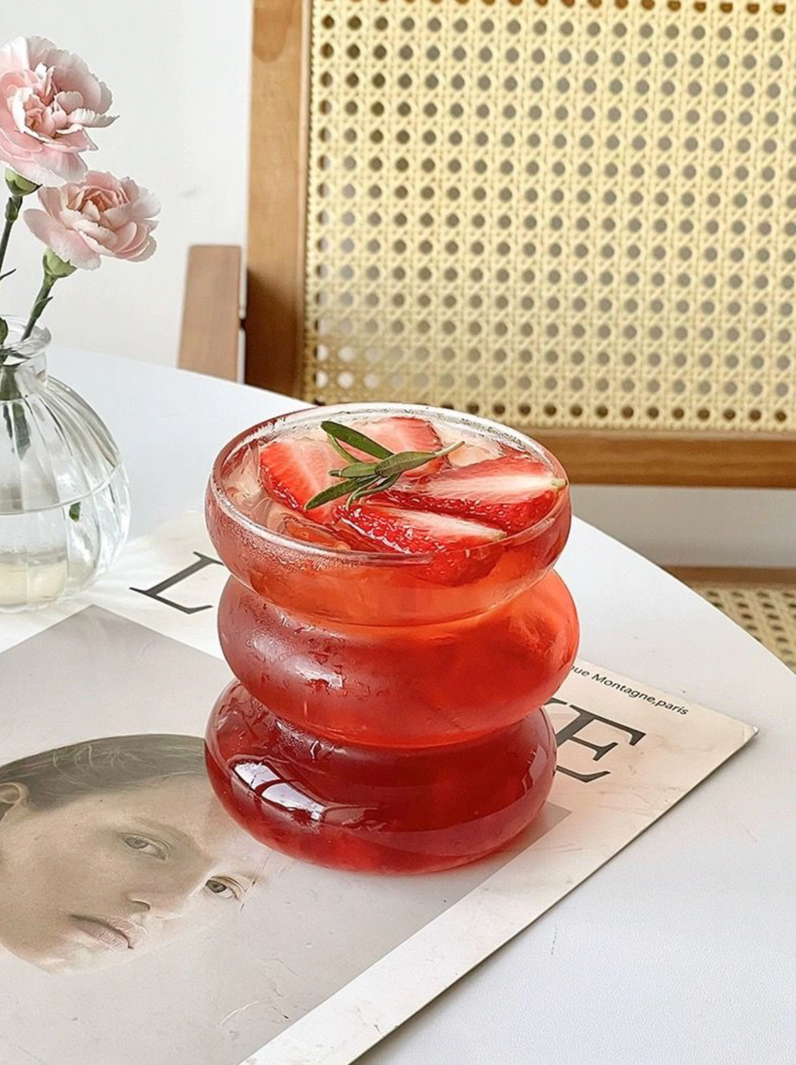 Wave twist glass cup | 2 pieces | 450 ml