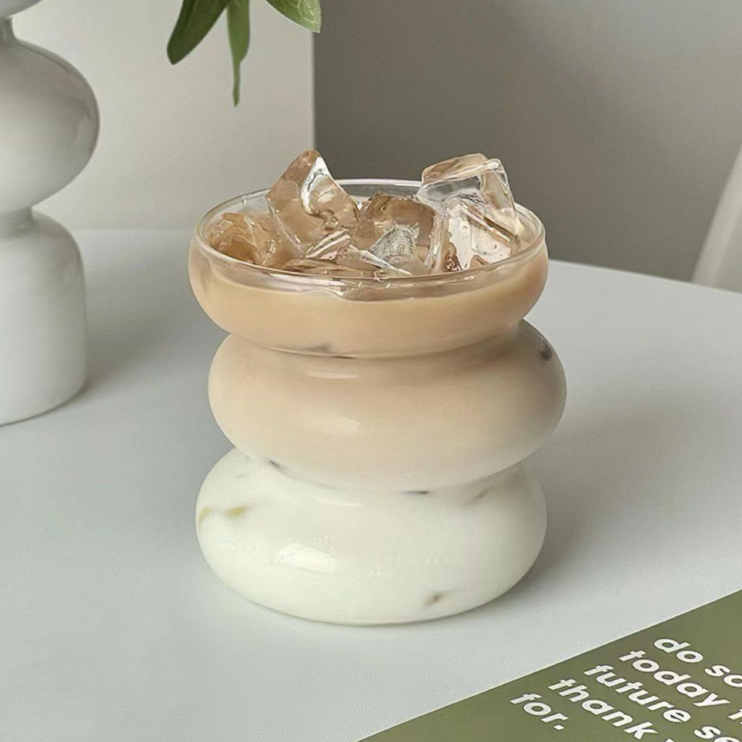 Wave twist glass cup | 2 pieces | 450 ml