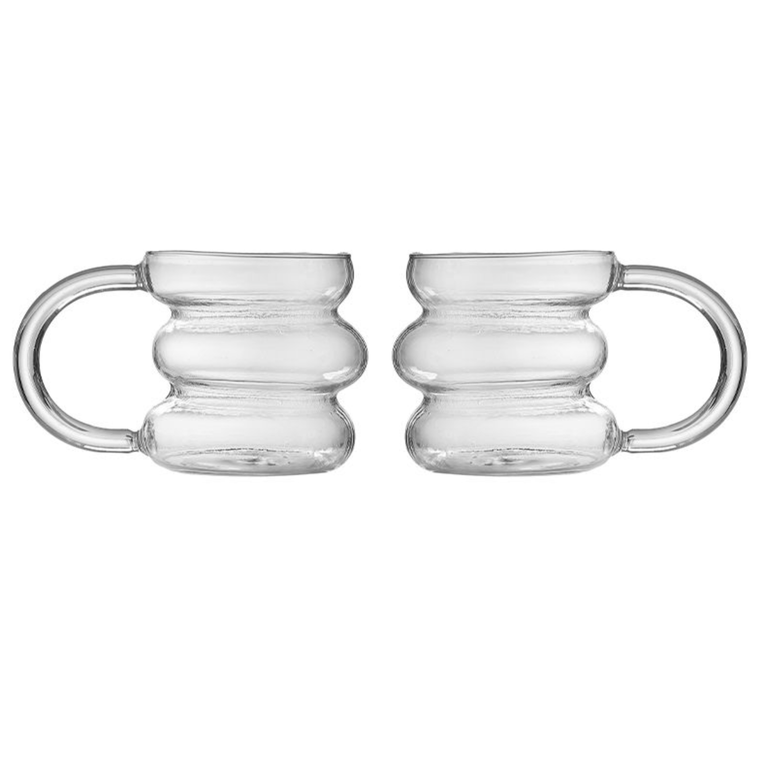 Wave twist glass mug | 2 pieces | 450 ml