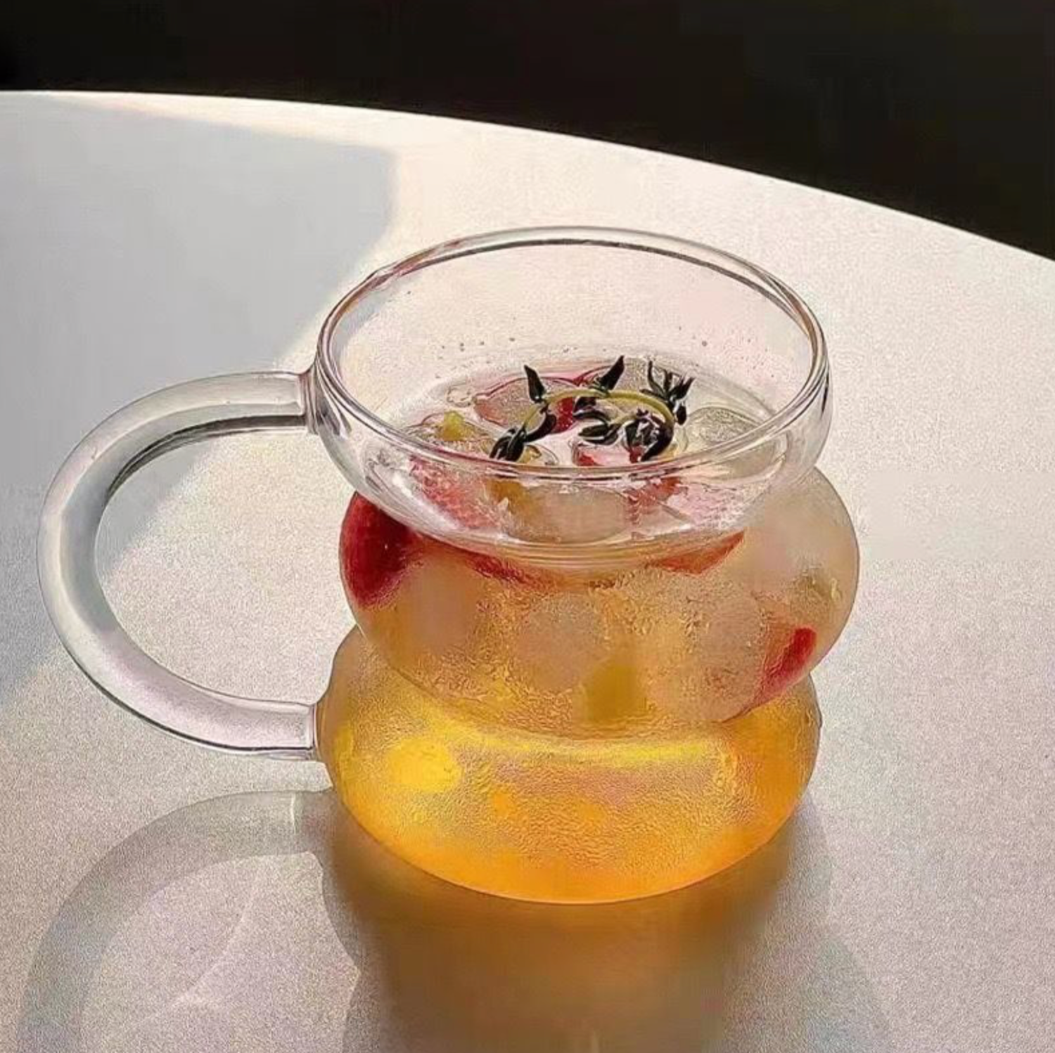 Wave twist glass mug | 2 pieces | 450 ml