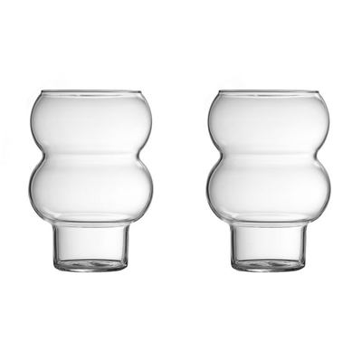 Wavy two bubble glass | 2 pieces | 380 ml