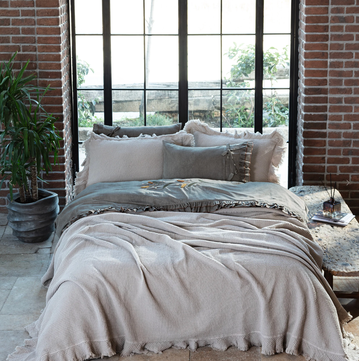 Ecocotton Dina Two-person Bedspread Set 100% Organic Cotton Beige 240X260cm