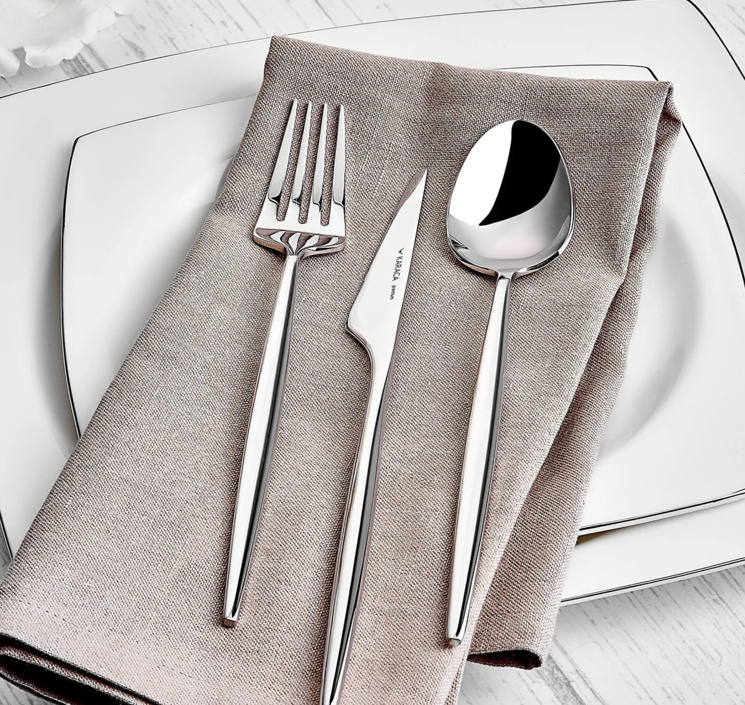 Karaca Moongate 316+ 84-Piece Premium Cutlery Set for 12 - Boxed