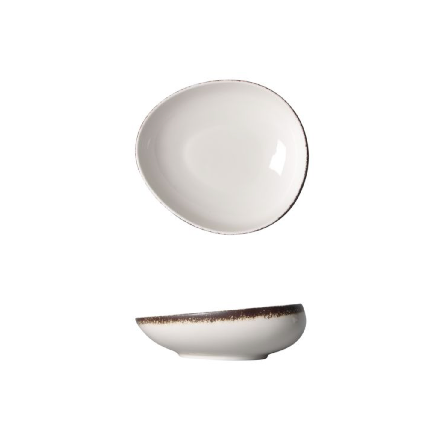 Bricard Porcelain Royan 6-Person | 25-Piece Dinnerware Set White - Brown