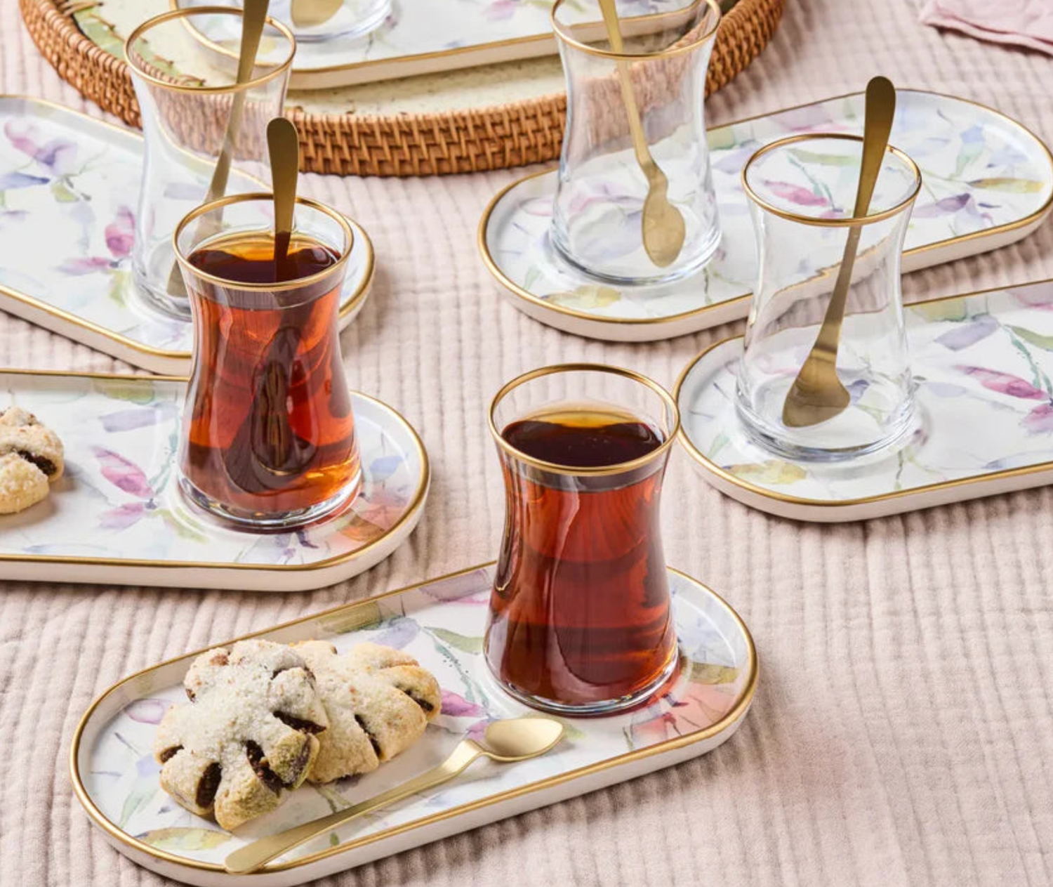 Karaca madeira 12-piece tea set for 6 persons