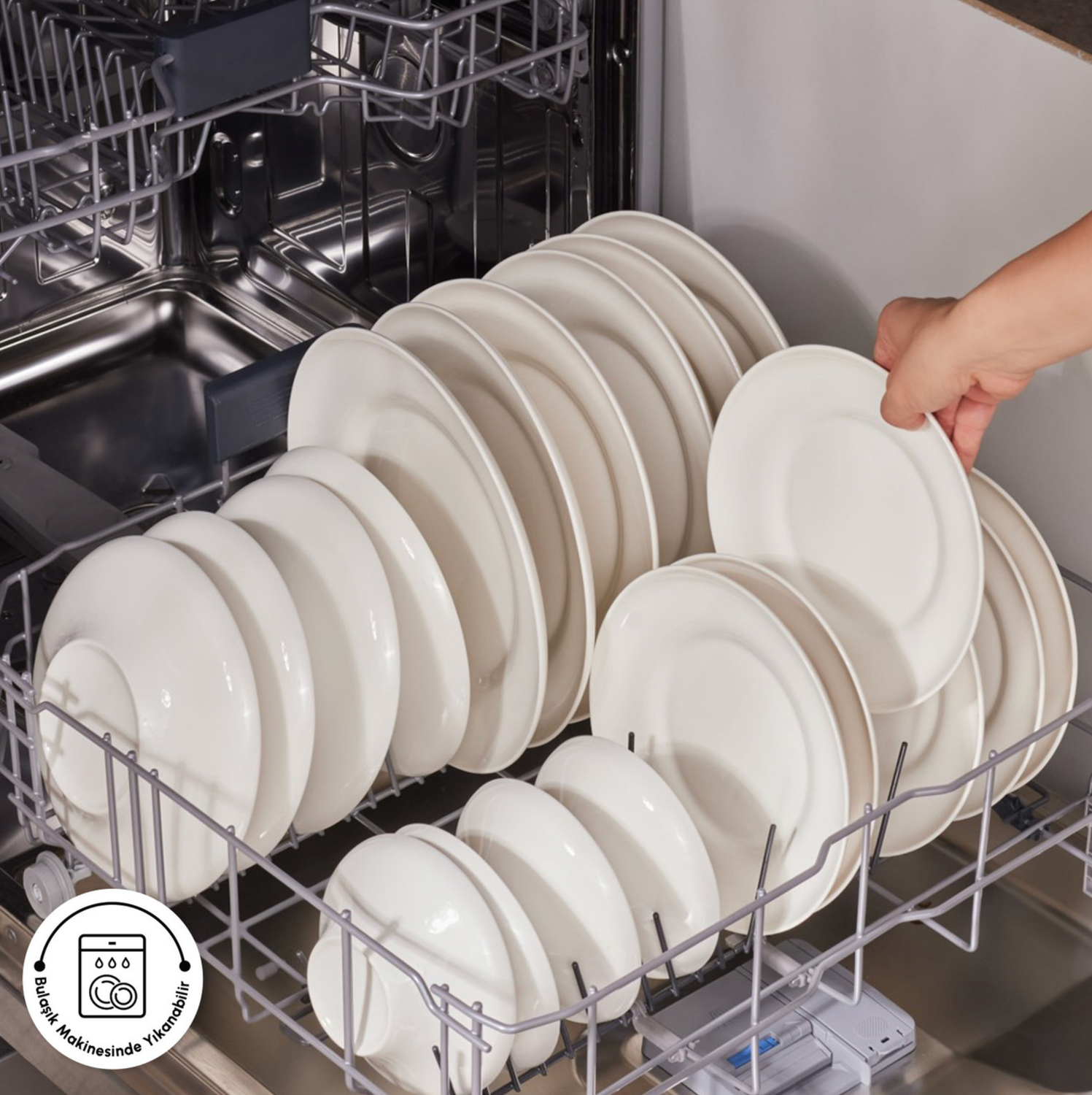 Karaca Streamline Selene 24 Piece Dinnerware Set for 6 Person, White