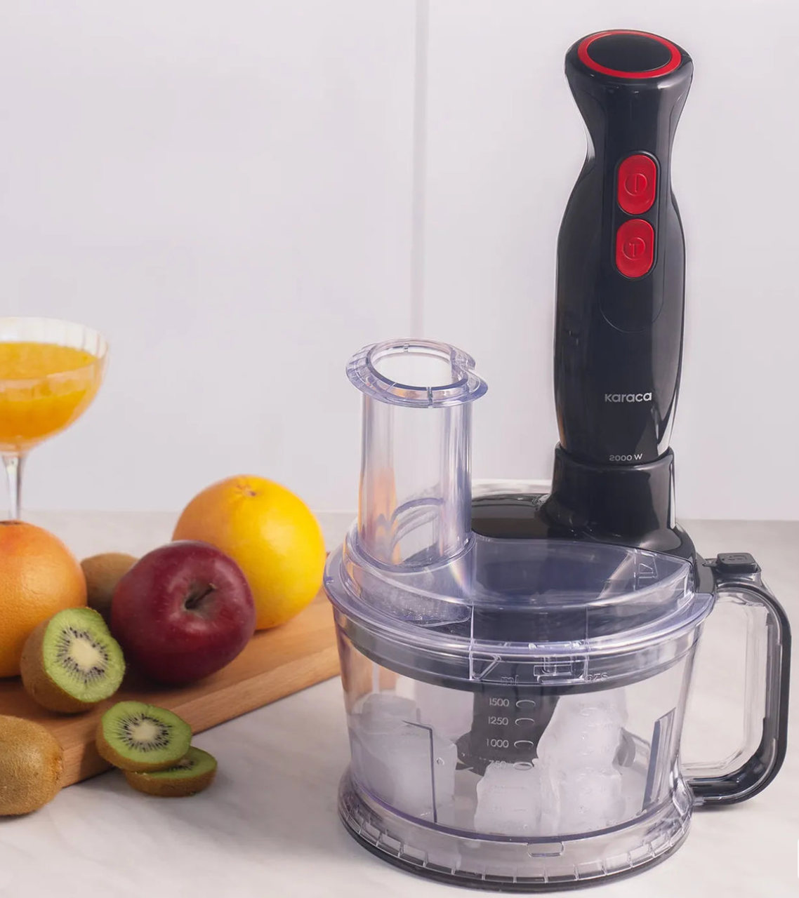 Karaca Pro-Multimax 6 in 1 Multi Purpose Food Processor, 2000W, Black