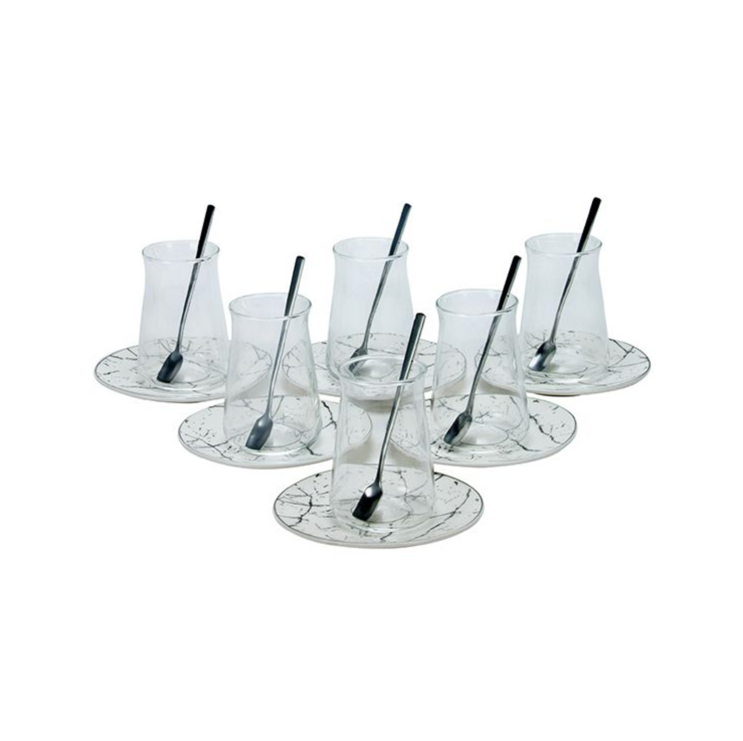 Bricard Marmer Theeset | Wit - Zilver 18-Delig Bricard Marmer Theeset | Wit - Zilver 18-Delig