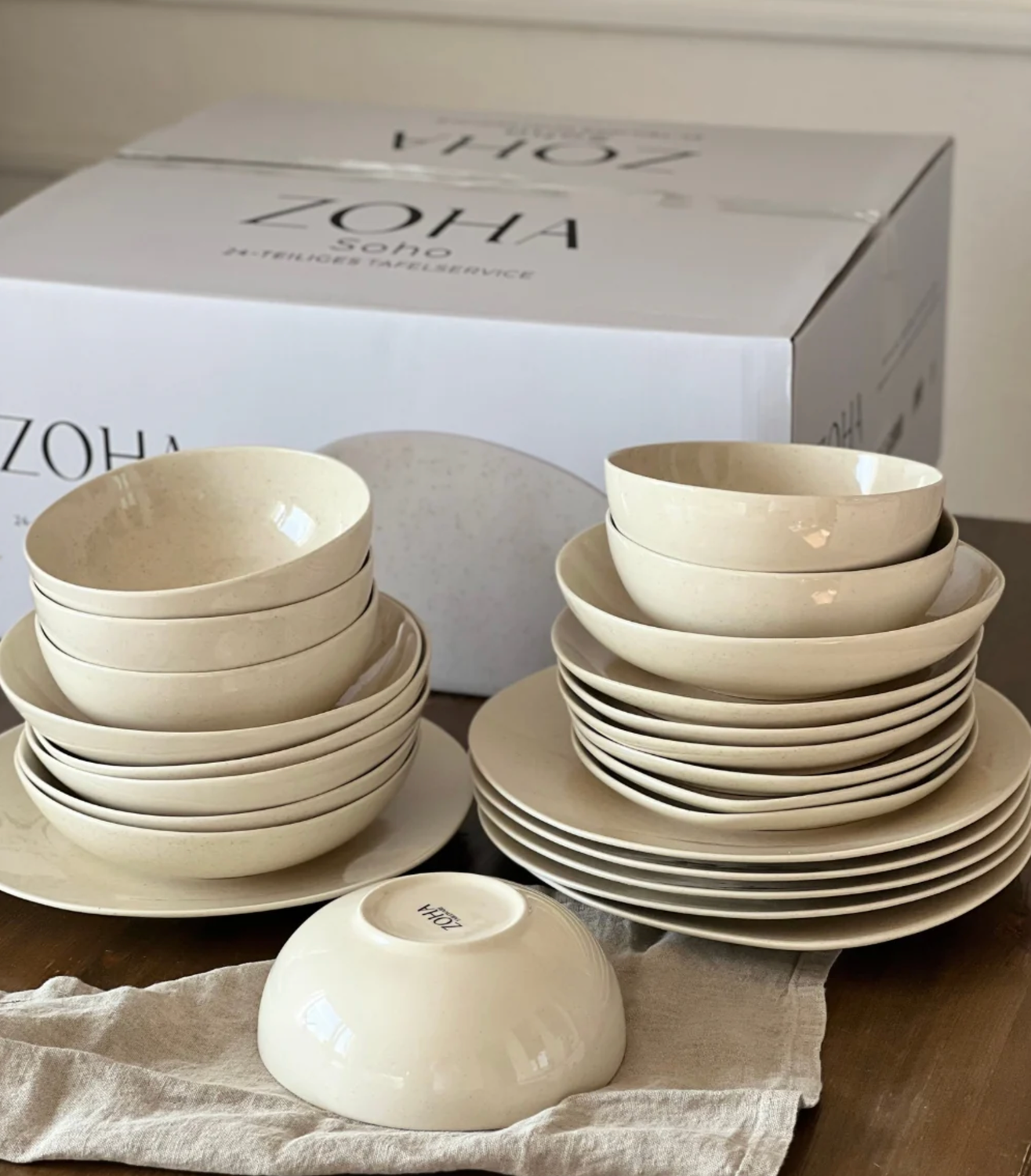 Soho 24-piece dinnerware set for 6 persons | beige