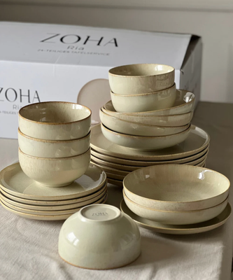 Ria 24-piece dinnerware set for 6 persons | beige
