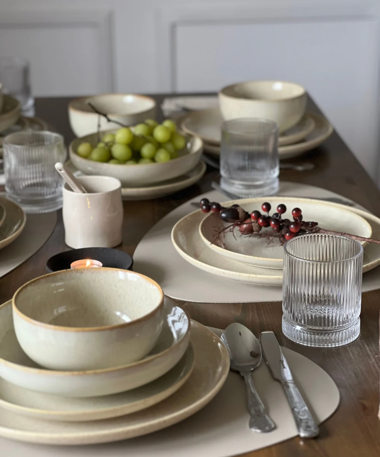 Ria 24-piece dinnerware set for 6 persons | beige