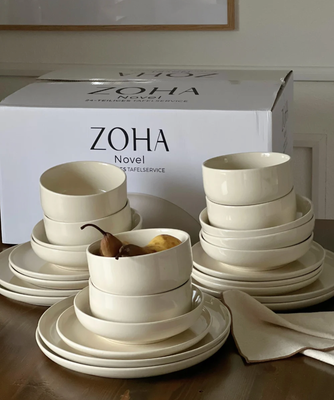 Novel 24-piece dinnerware set for 6 persons | beige