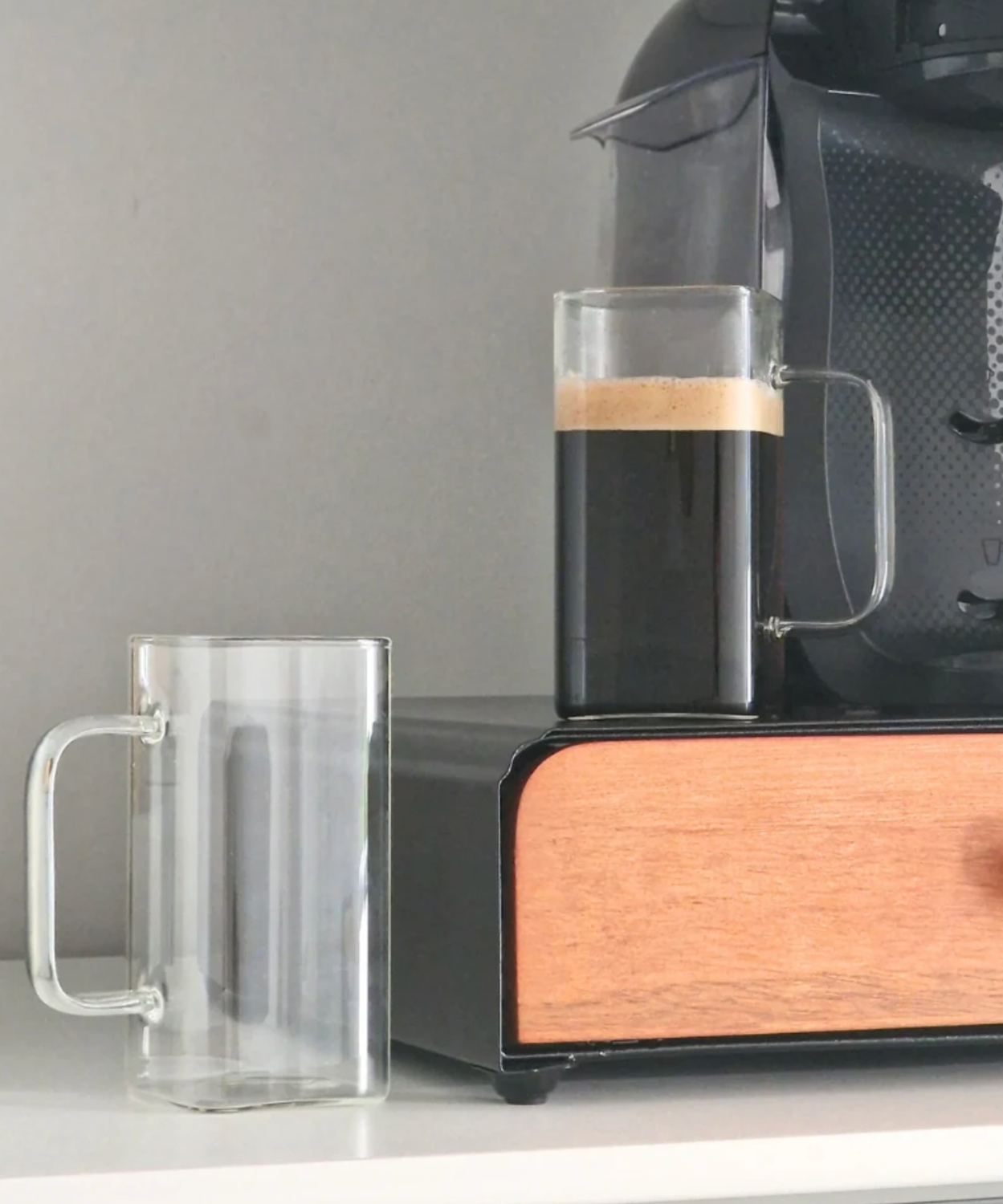 Square rectangular glass mug | 2 pieces | 350 ml