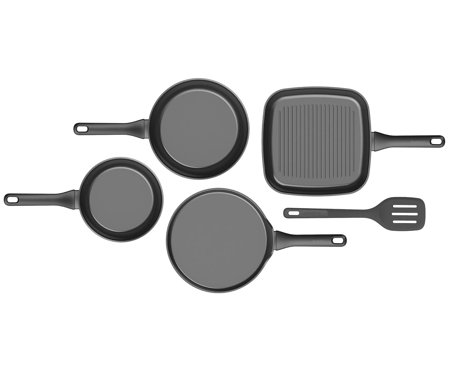 Berghoff DiNA 4-piece pan set non-stick Helix with spatula