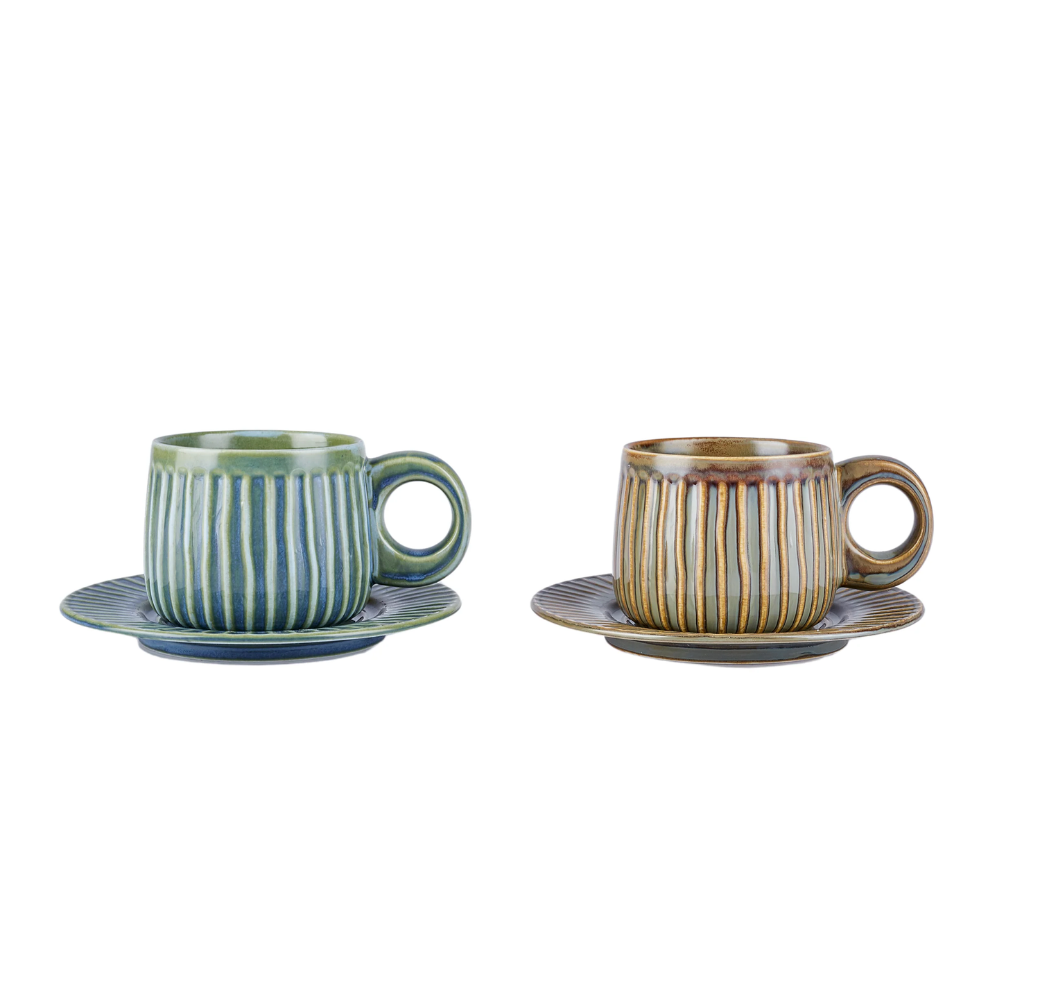 Karaca Arthur Green &amp; Blue teacup set for 2 persons, 260 ml