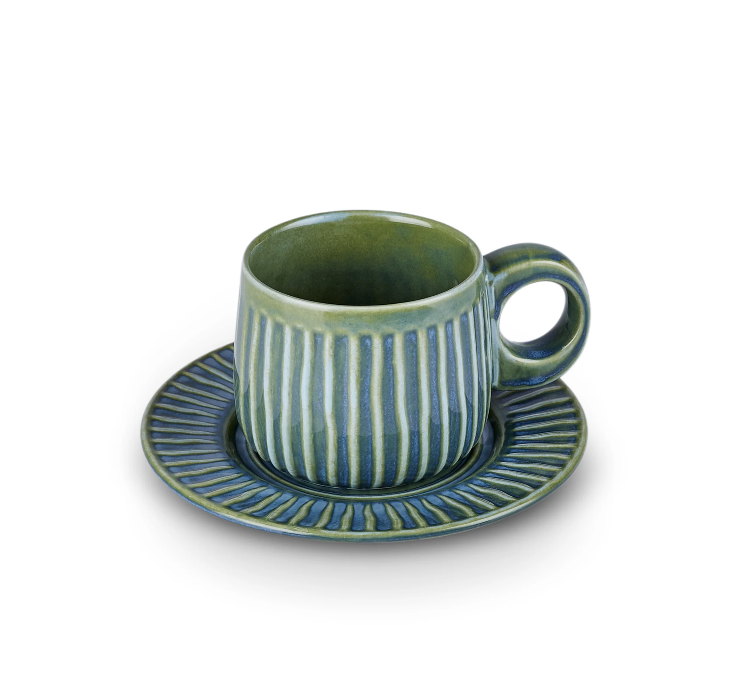 Karaca Arthur Green &amp; Blue teacup set for 2 persons, 260 ml