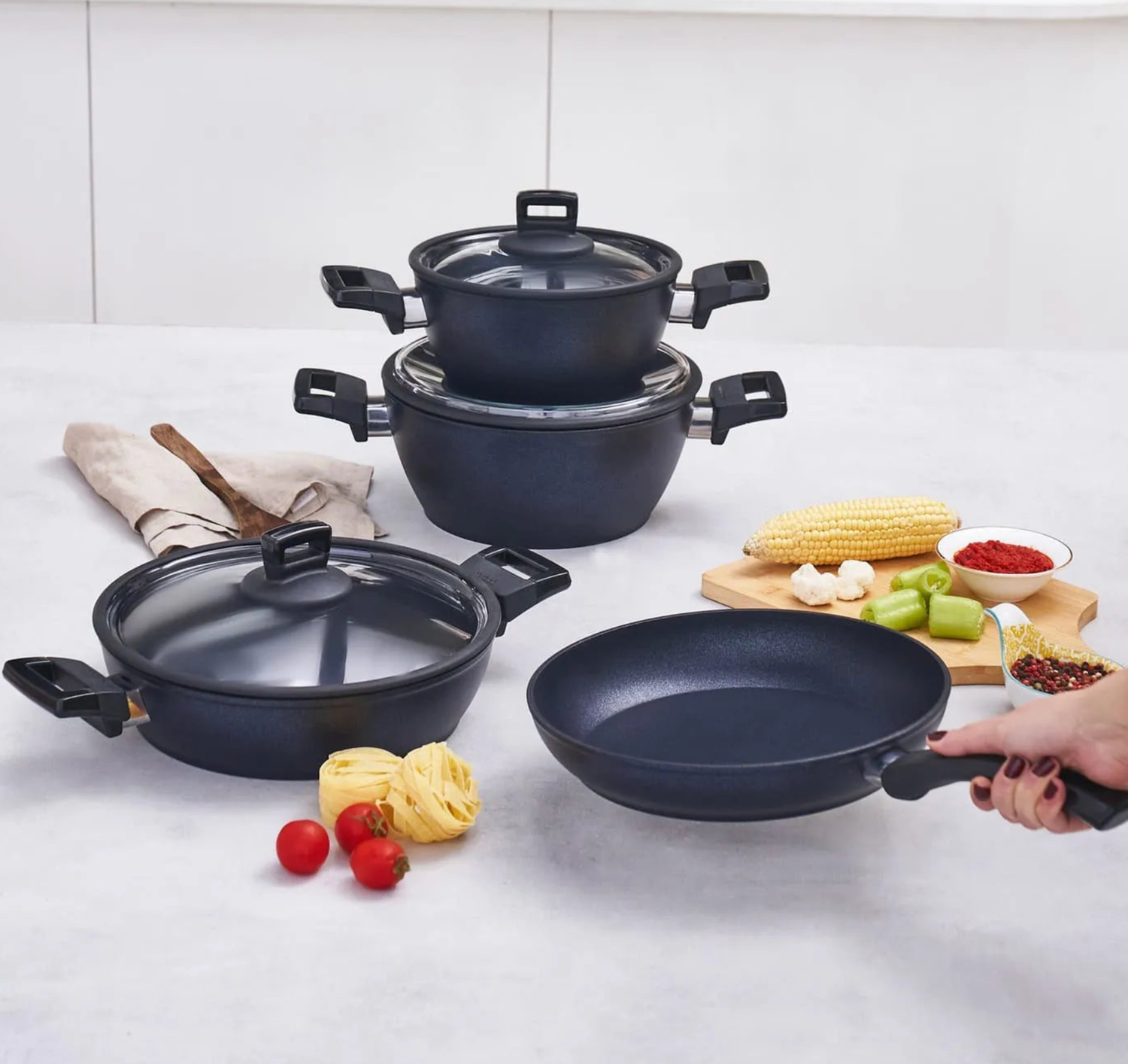 Karaca Biodiamond Powerful Plus Cookware Set, 7 Piece