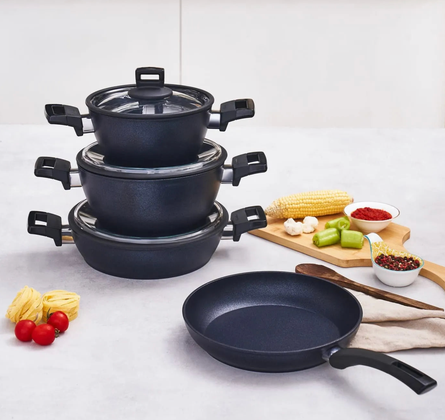 Karaca Biodiamond Powerful Plus Cookware Set, 7 Piece
