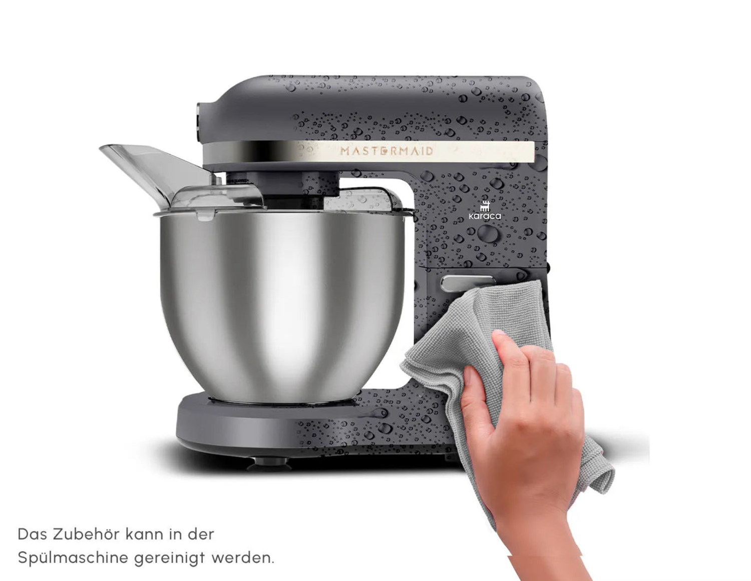 Karaca Mastermaid Chef Pro Double Arm Stand Mixer Space Gray, 5L, 1500W