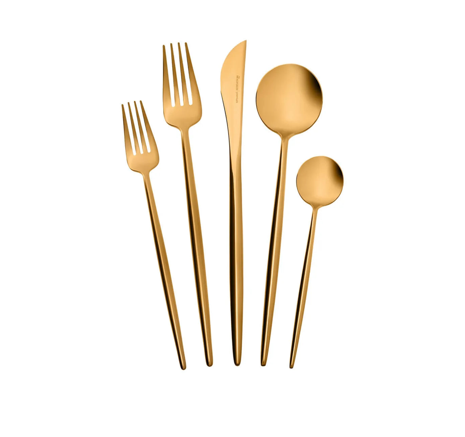 Karaca Jupiter Matte Gold 60 Piece Cutlery Set for 12 Person with Boxed