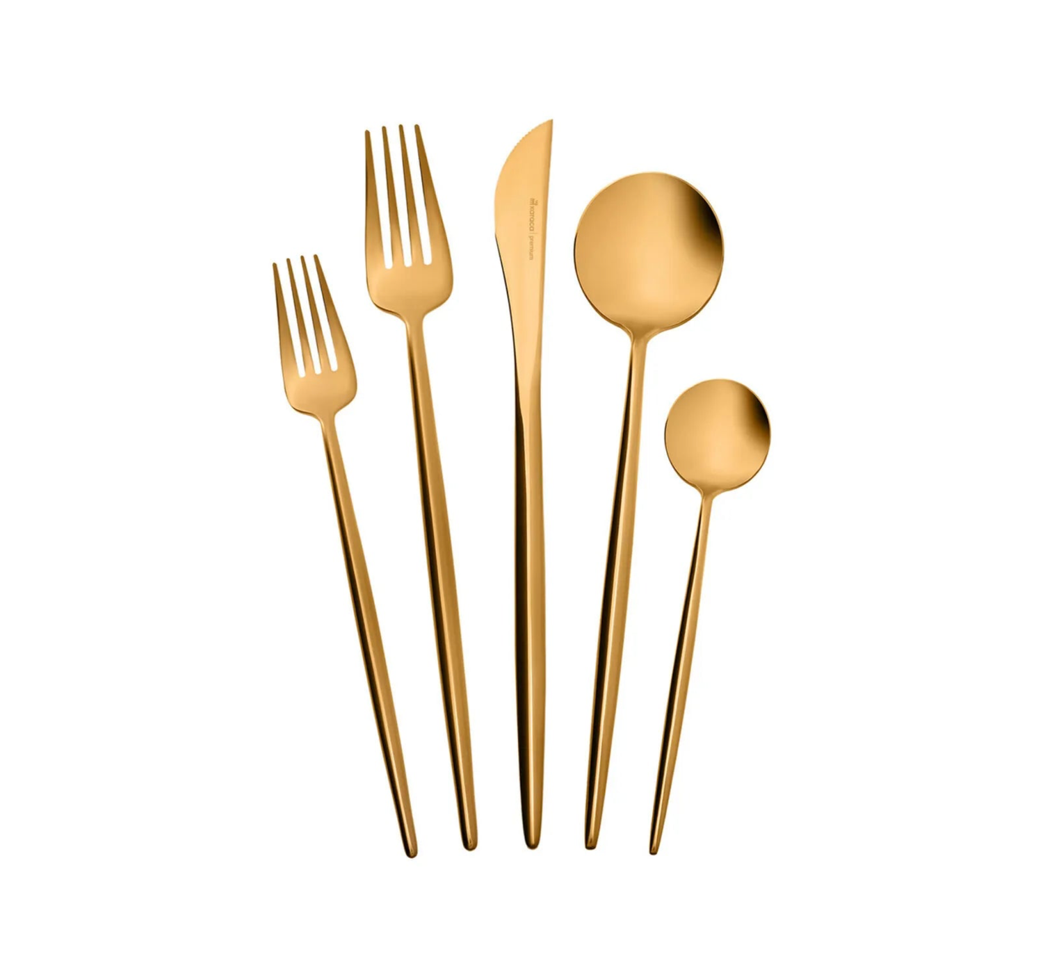 Karaca Jupiter Matte Gold 60 Piece Cutlery Set for 12 Person with Boxed