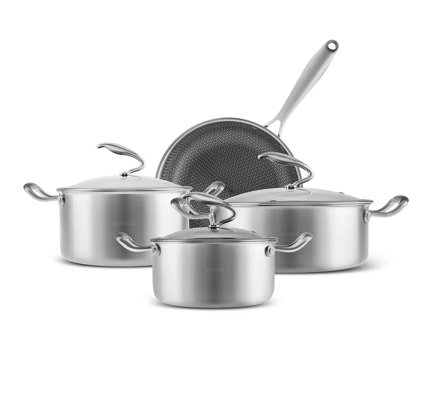 Karaca 5Ply PowerSteel 316+ Cookware Set, 7 Piece