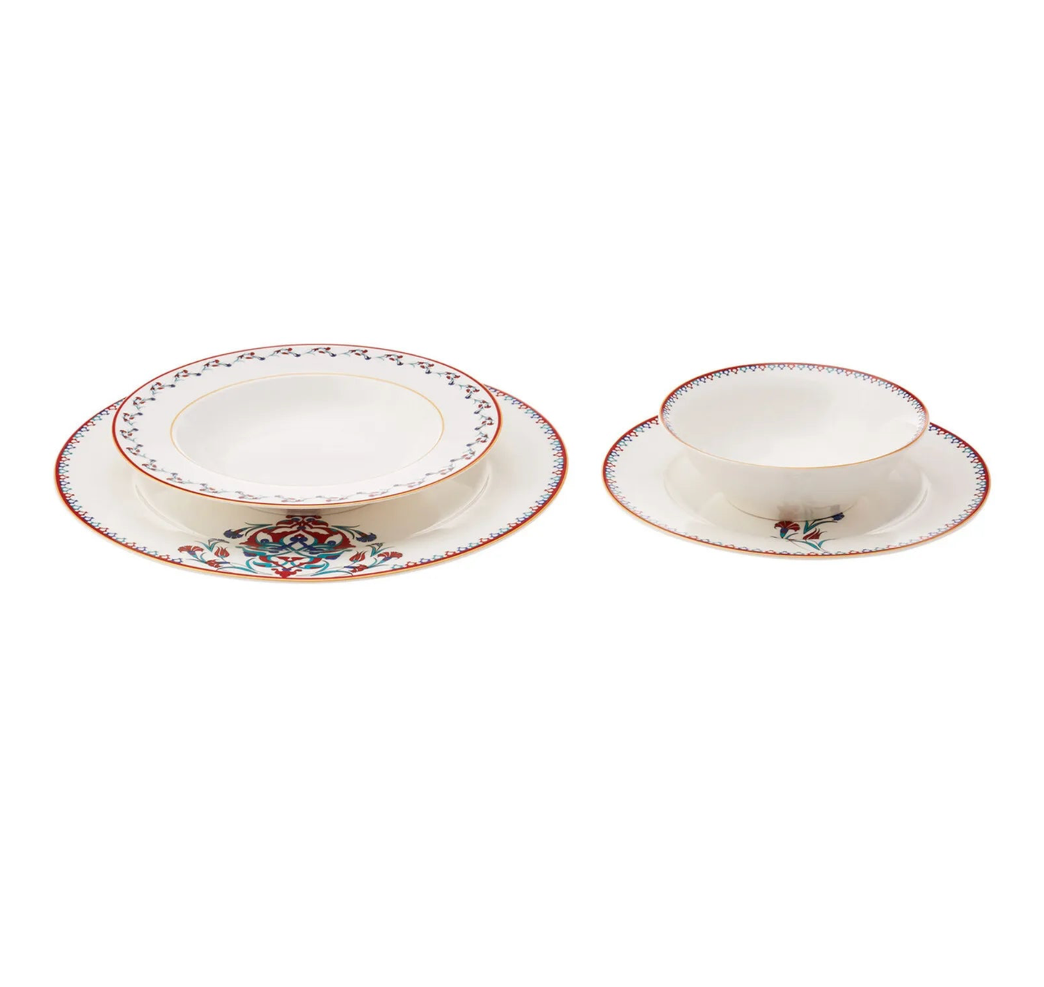 Karaca Nakkash porseleinen servies set voor 6 personen, 24-delig