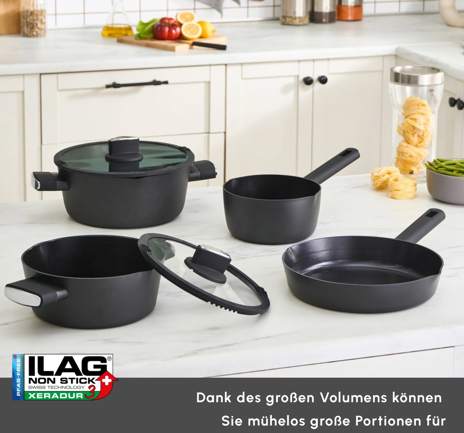 Karaca Midnight Ceramic Cookware Set 6 Pieces
