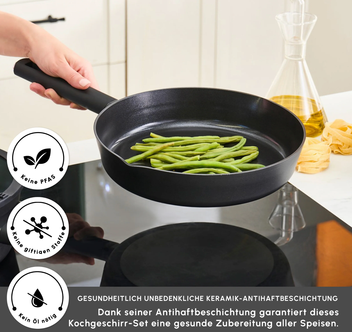 Karaca Midnight Ceramic Cookware Set 6 Pieces