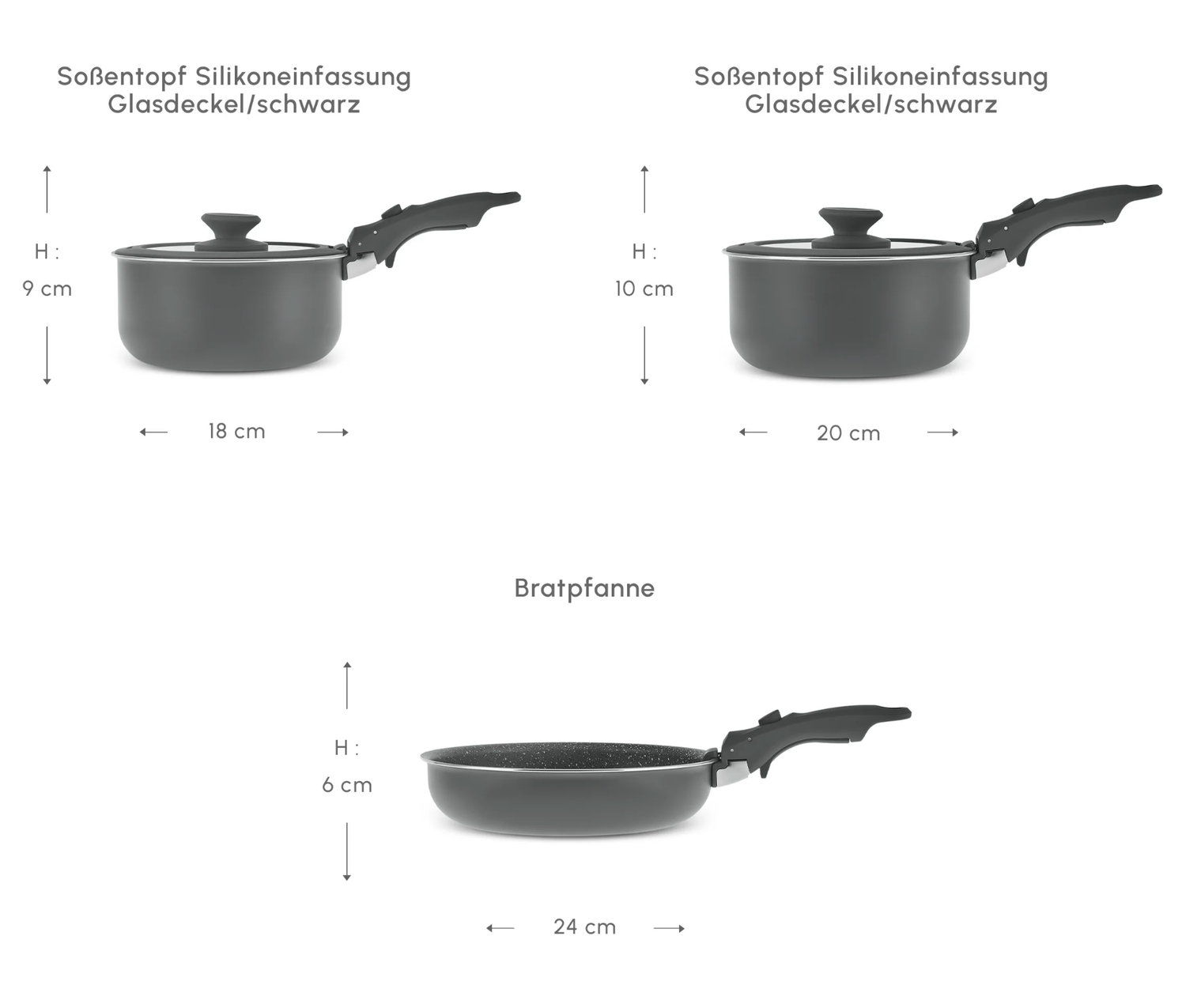 Karaca Comfort 6-Piece Non-Stick Induction Cookware Set