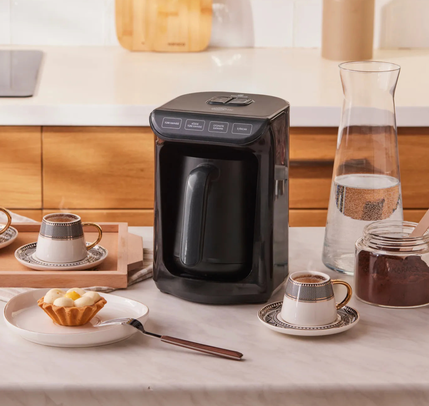 Karaca Hatir Roasted Turkish Coffee Machine Shiny Black