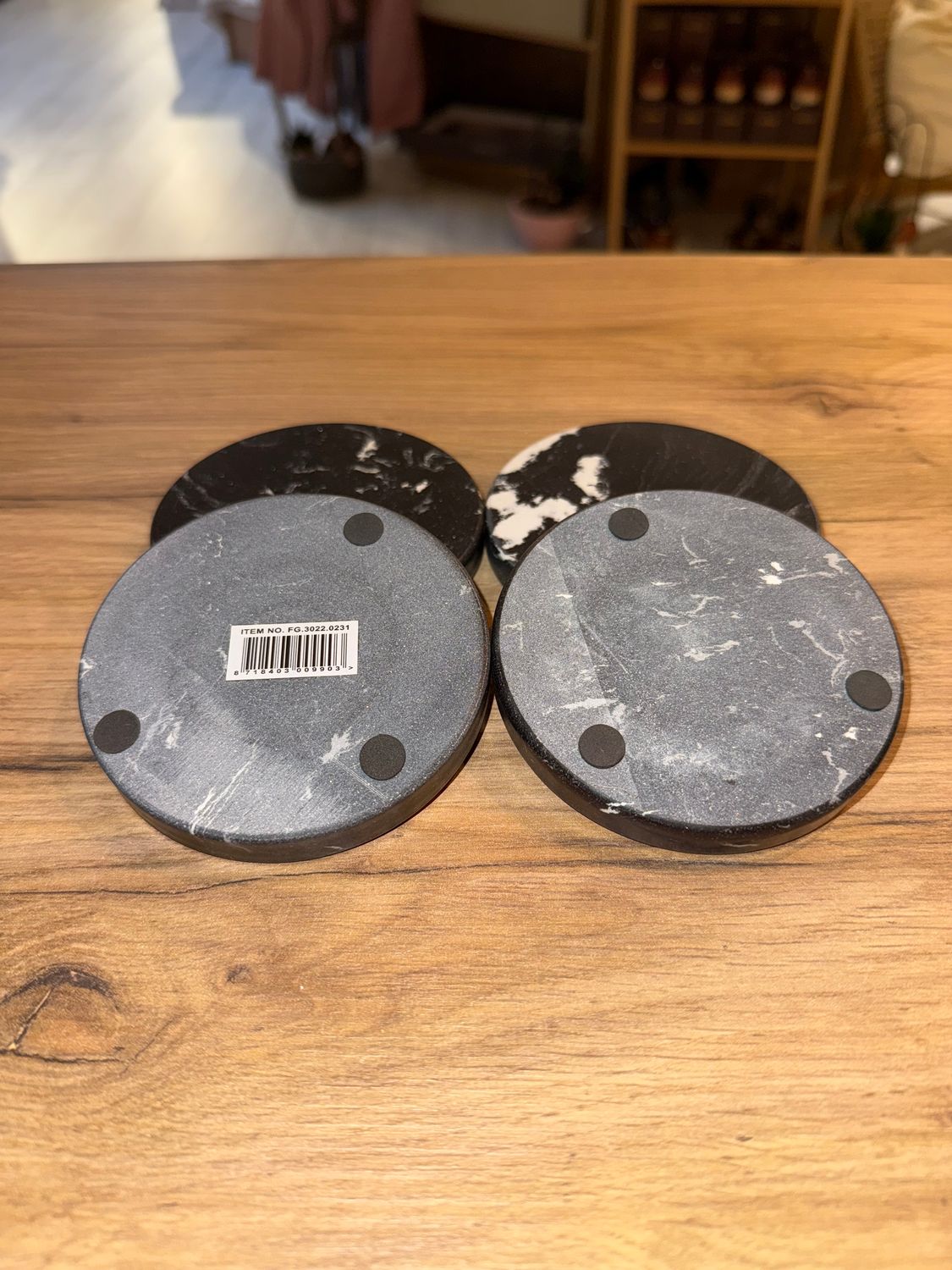 Marble coasters | 4-PIECES BLACK