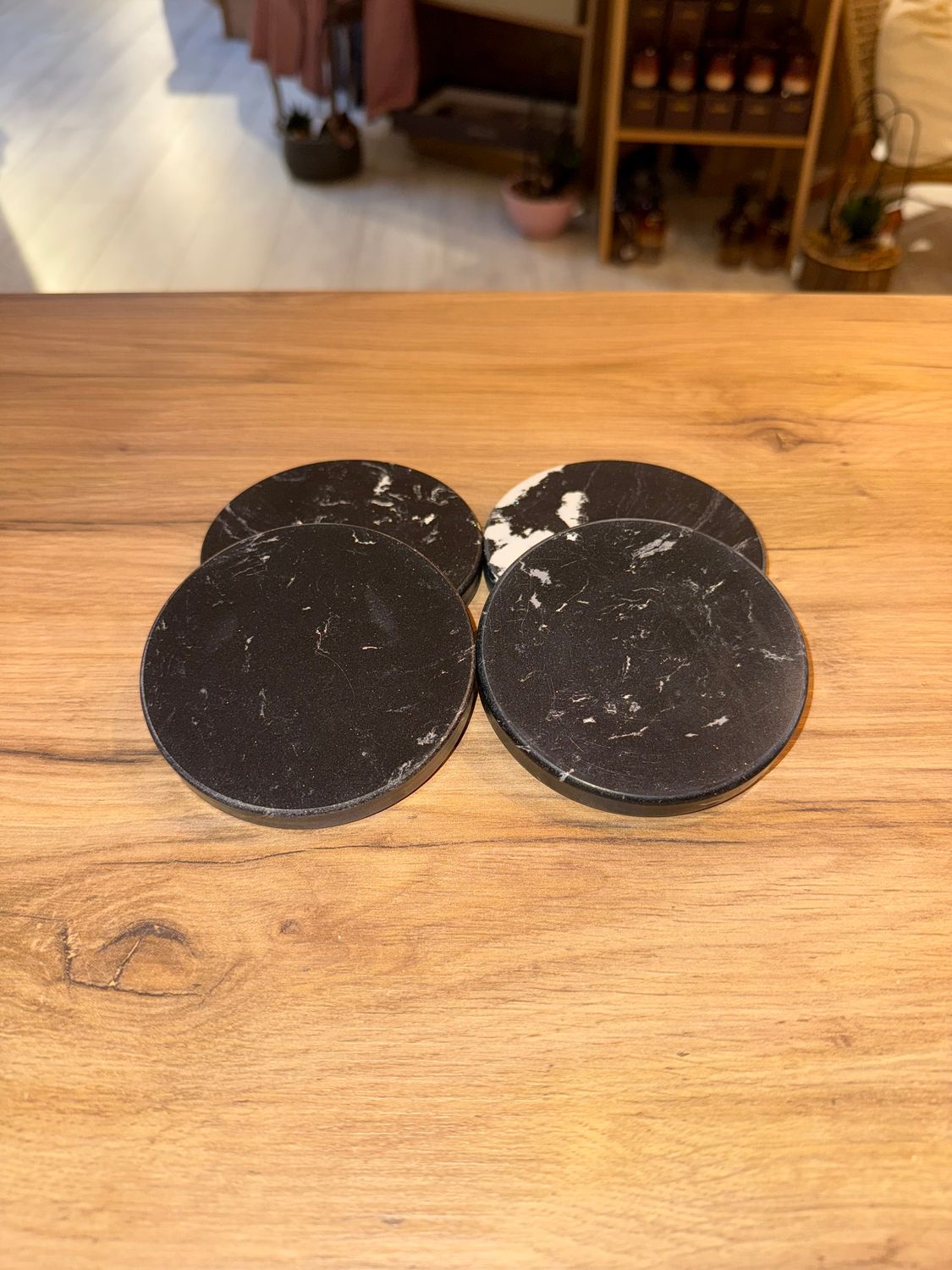 Marble coasters | 4-PIECES BLACK