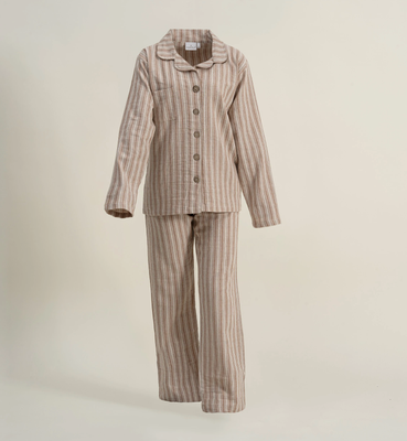 Ecocotton Ala Women&#39;s Pajama Set 100% Organic Cotton Linen Terra