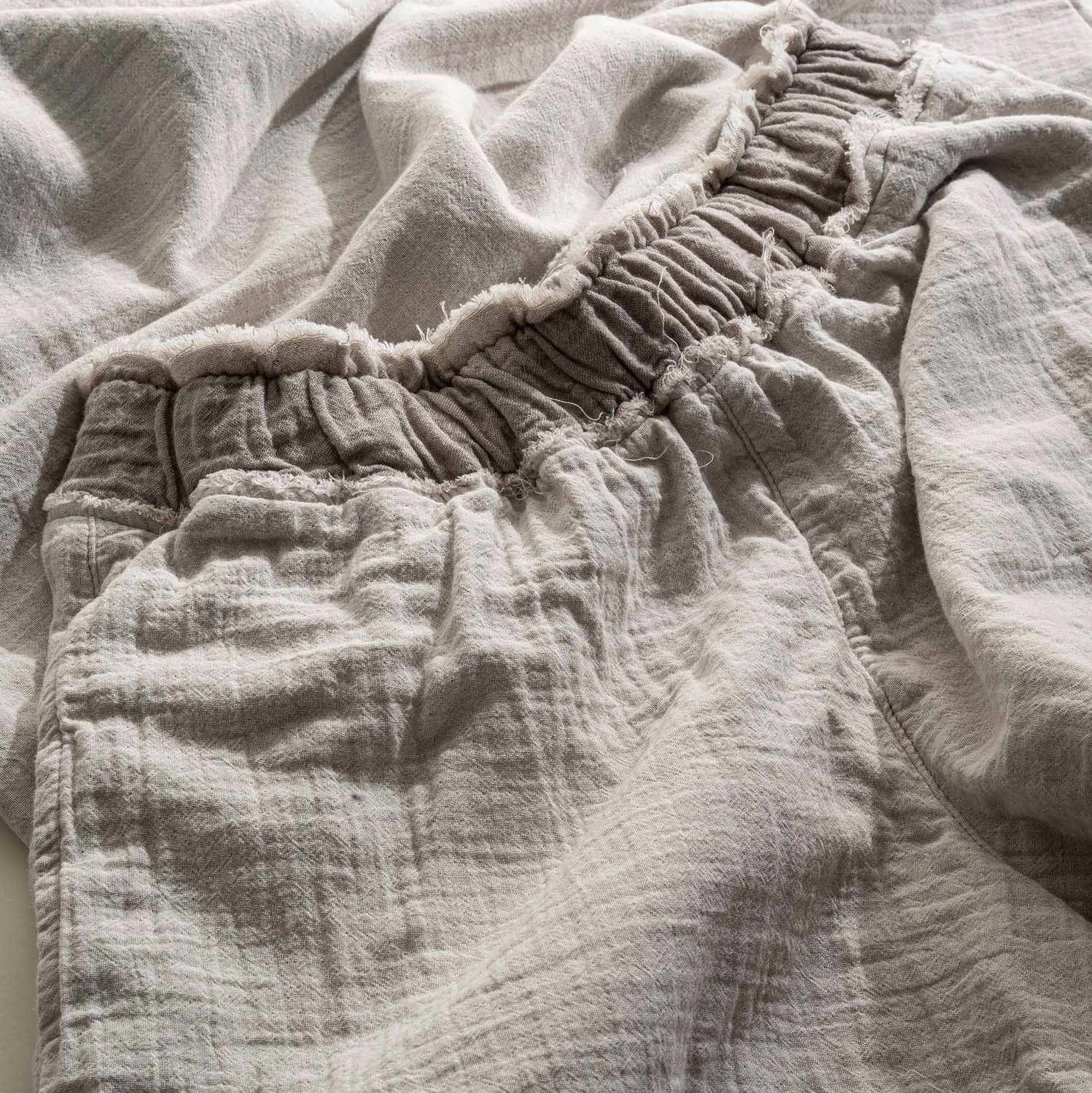 Ecocotton Melsa Women&#39;s Pajama Set With Short 100% Organic Cotton Muslin light gray