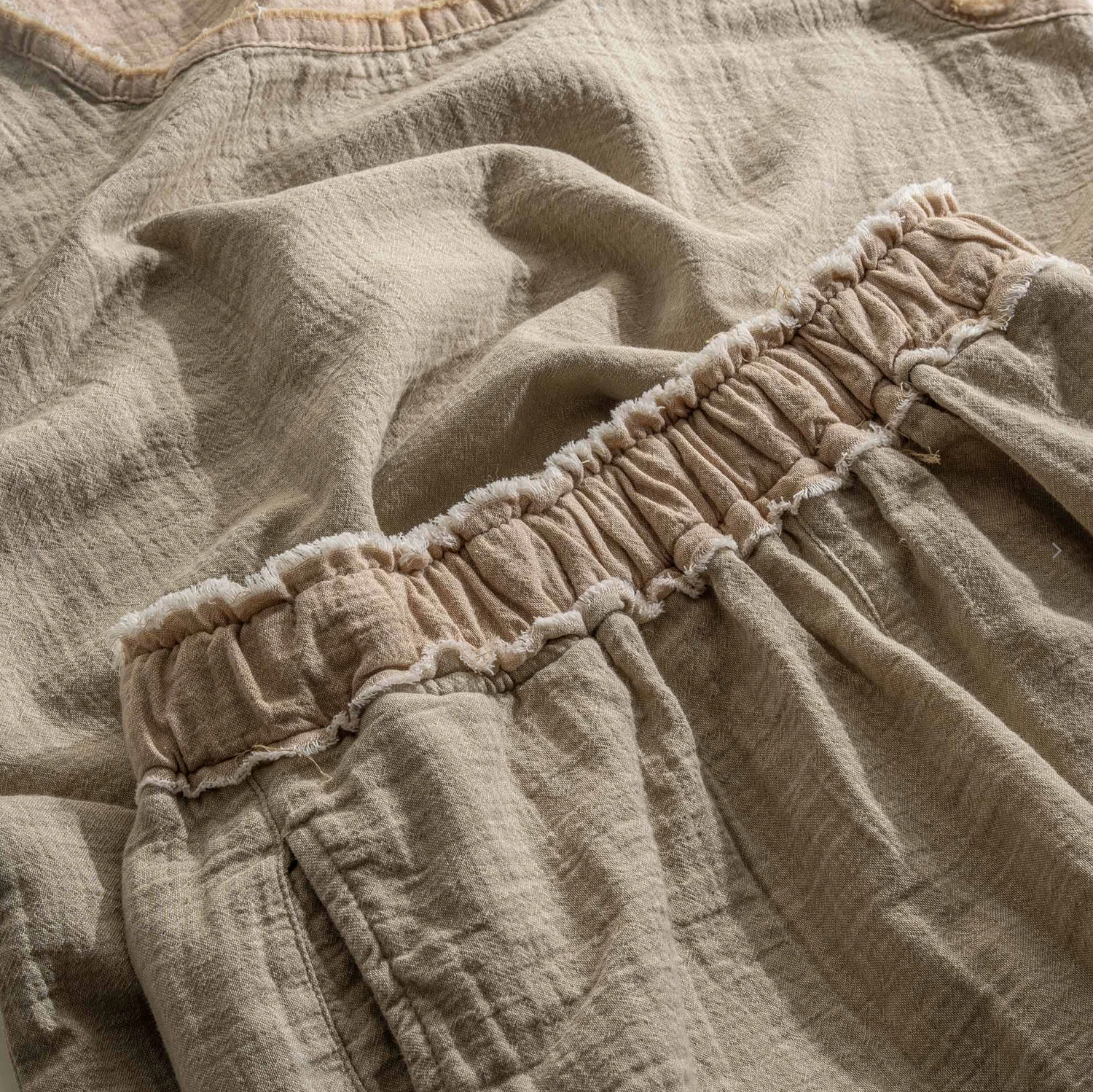 Ecocotton Melsa Women&#39;s Pajama Set With Short 100% Organic Cotton Muslin Beige