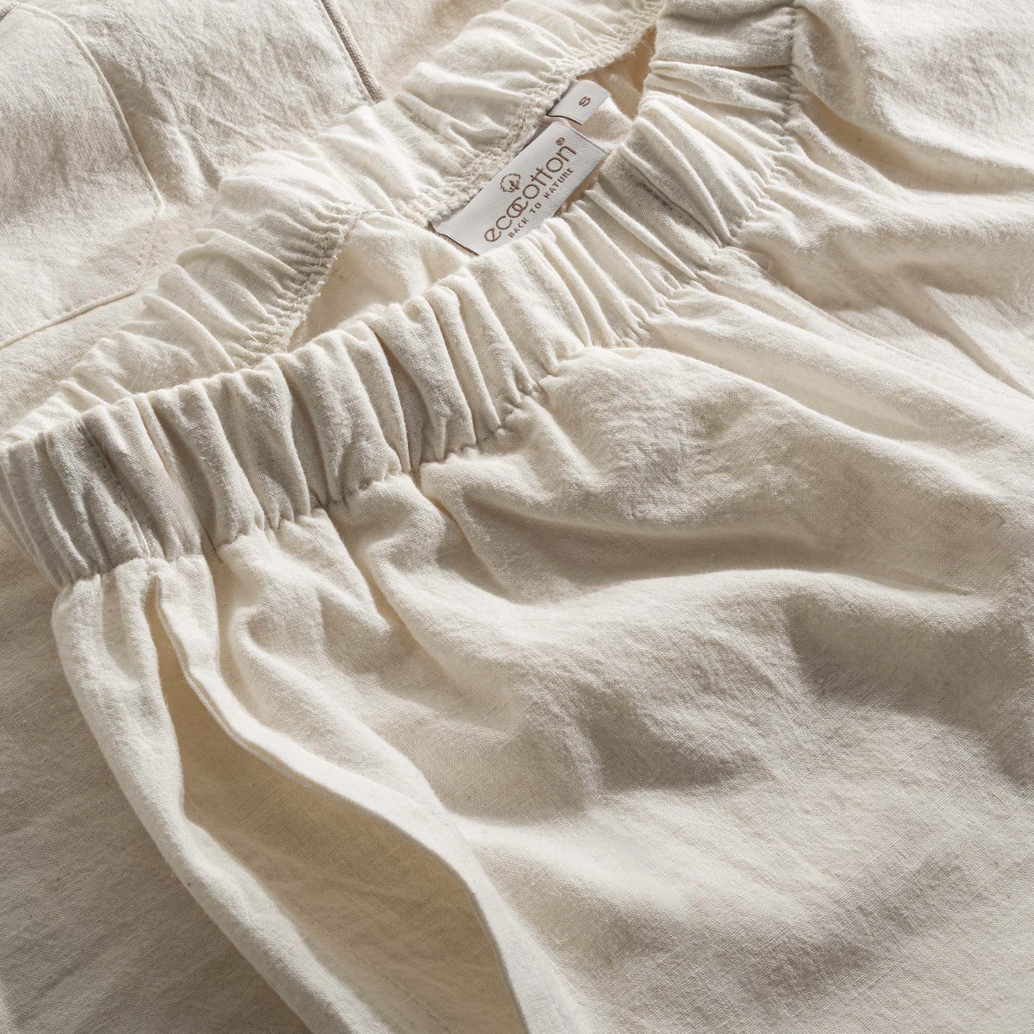 Ecocotton Reya Vrouwen Pyjama Set 100% Organisch Katoen Linnen Crème