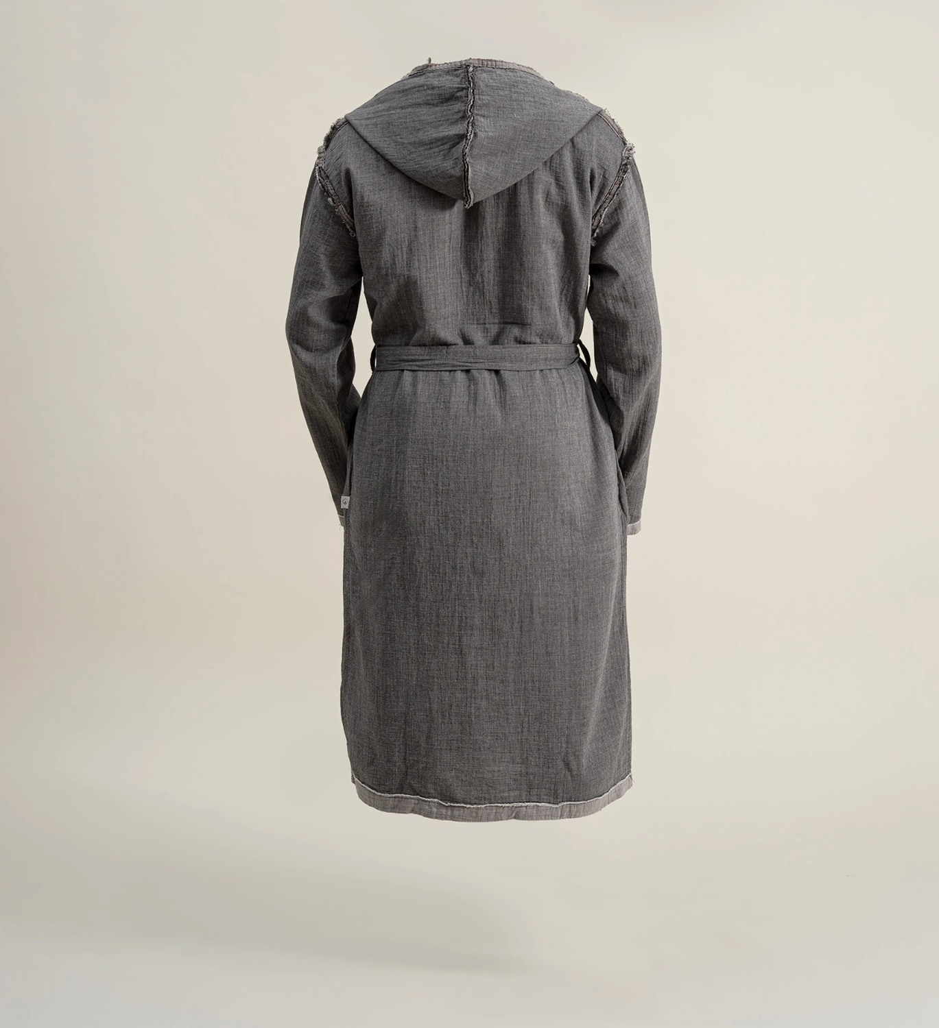 Ecocotton Melsa Men Dressing Gown 100% Organic Cotton Muslin Anthracite