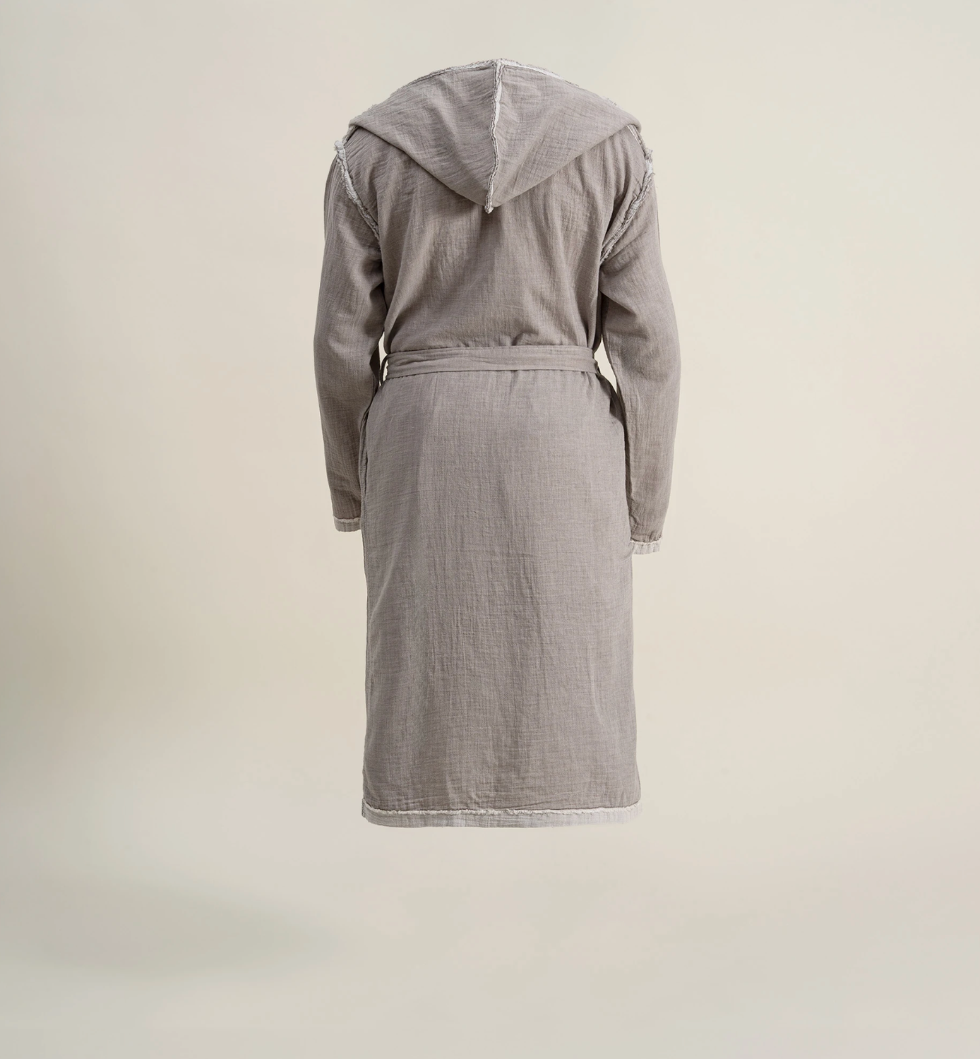 Ecocotton Melsa Men Dressing Gown 100% Organic Cotton Muslin Light gray