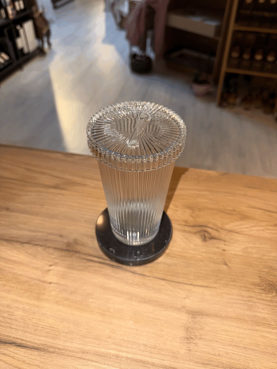 Ripple drinking glass with straw