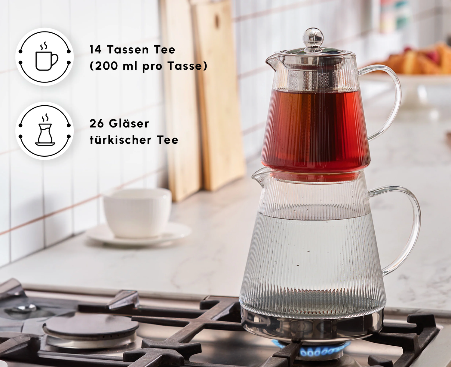 Karaca Keops XL Glass Teapot