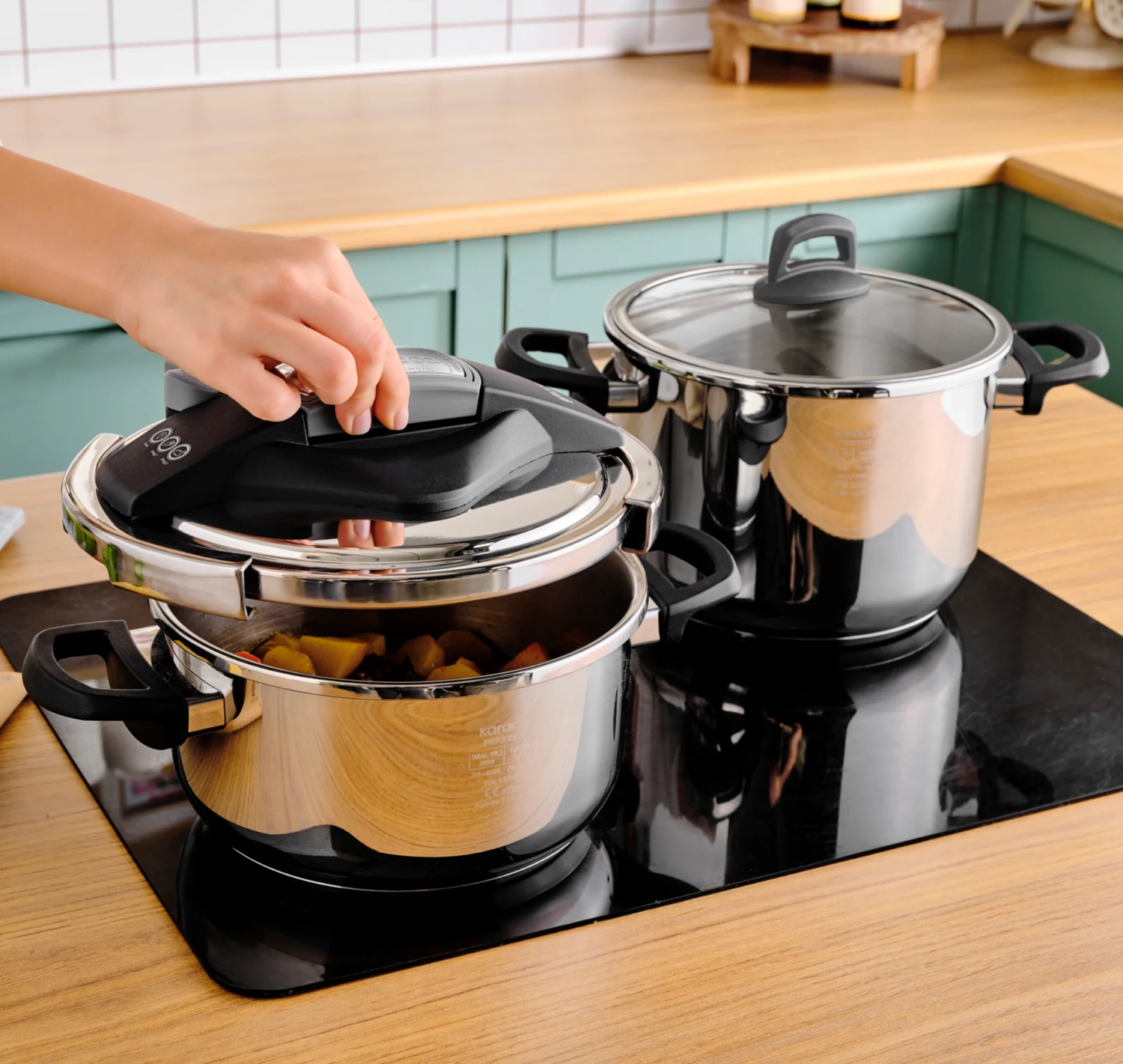 Karaca Perfect Gray 4+6 lt Pressure Cooker Set